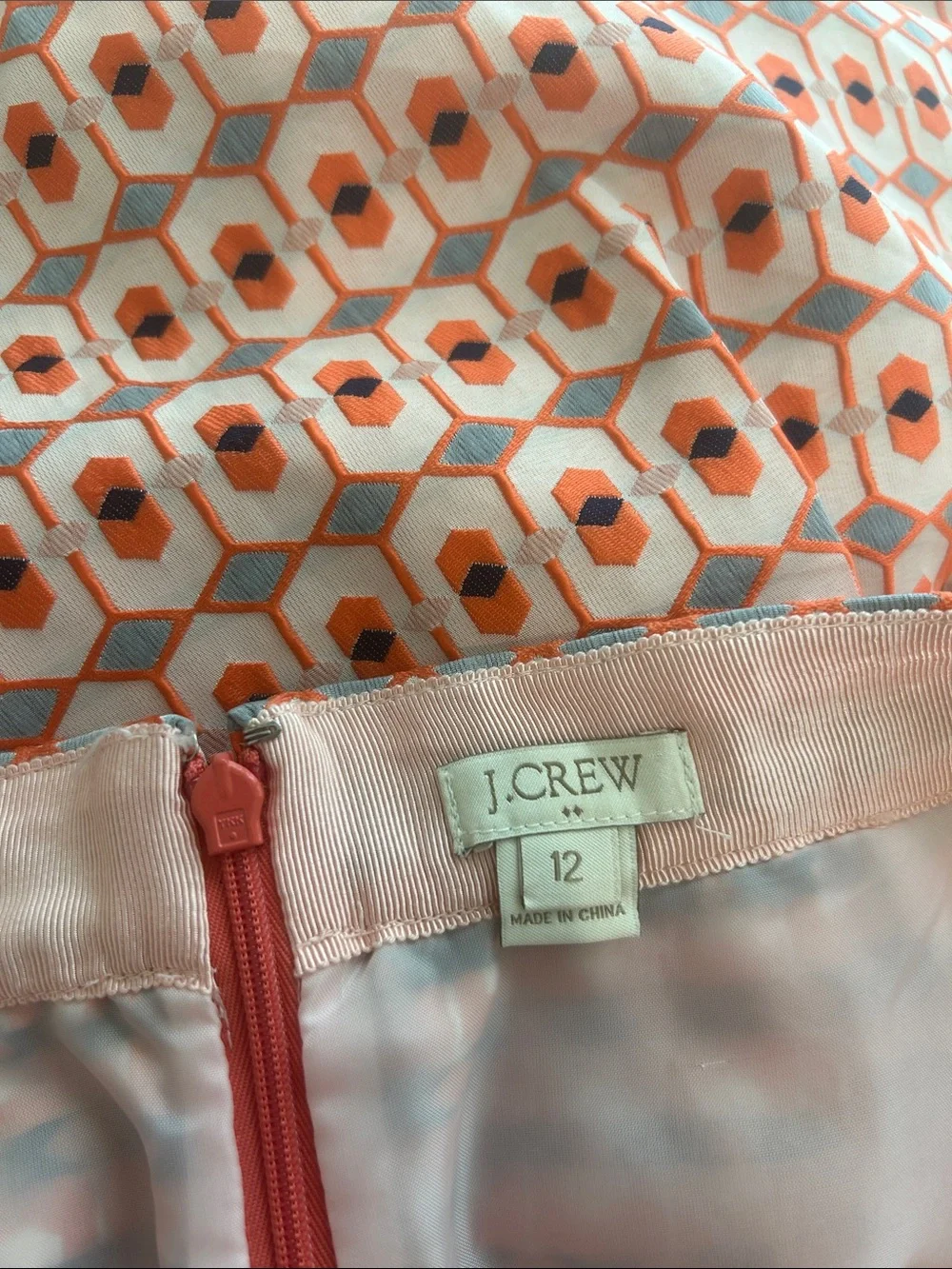 J. Crew Geometric Print Pleated Mini Skirt Size 12 EUC